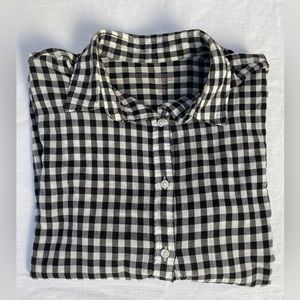 🏝️ Muji Small Gingham 3/4 length button down